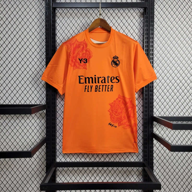 Real Madrid 23-24 Y-3 Orange Special Edition Jersey - Fans Version - SOCCERDEALSHOP