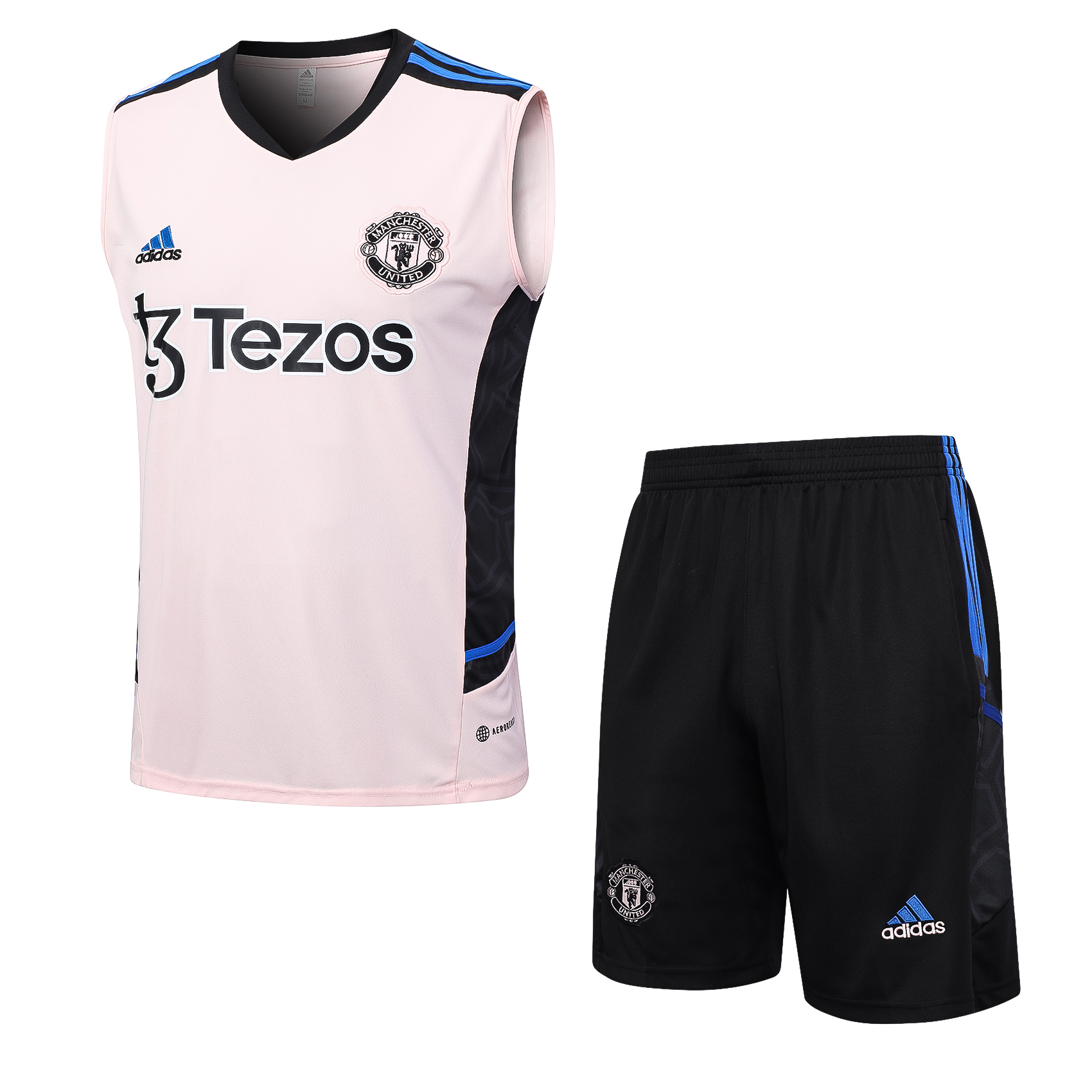 23-24 Manchester United Pink Player Vest Training Set - SOCCERDEALSHOP