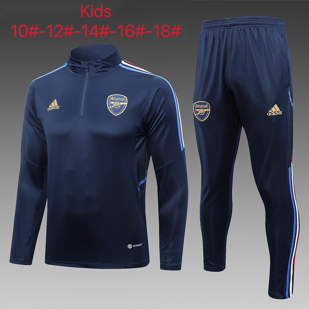 Arsenal 23-24 Kids Long Sleeve Training Set Royal Blue - SOCCERDEALSHOP
