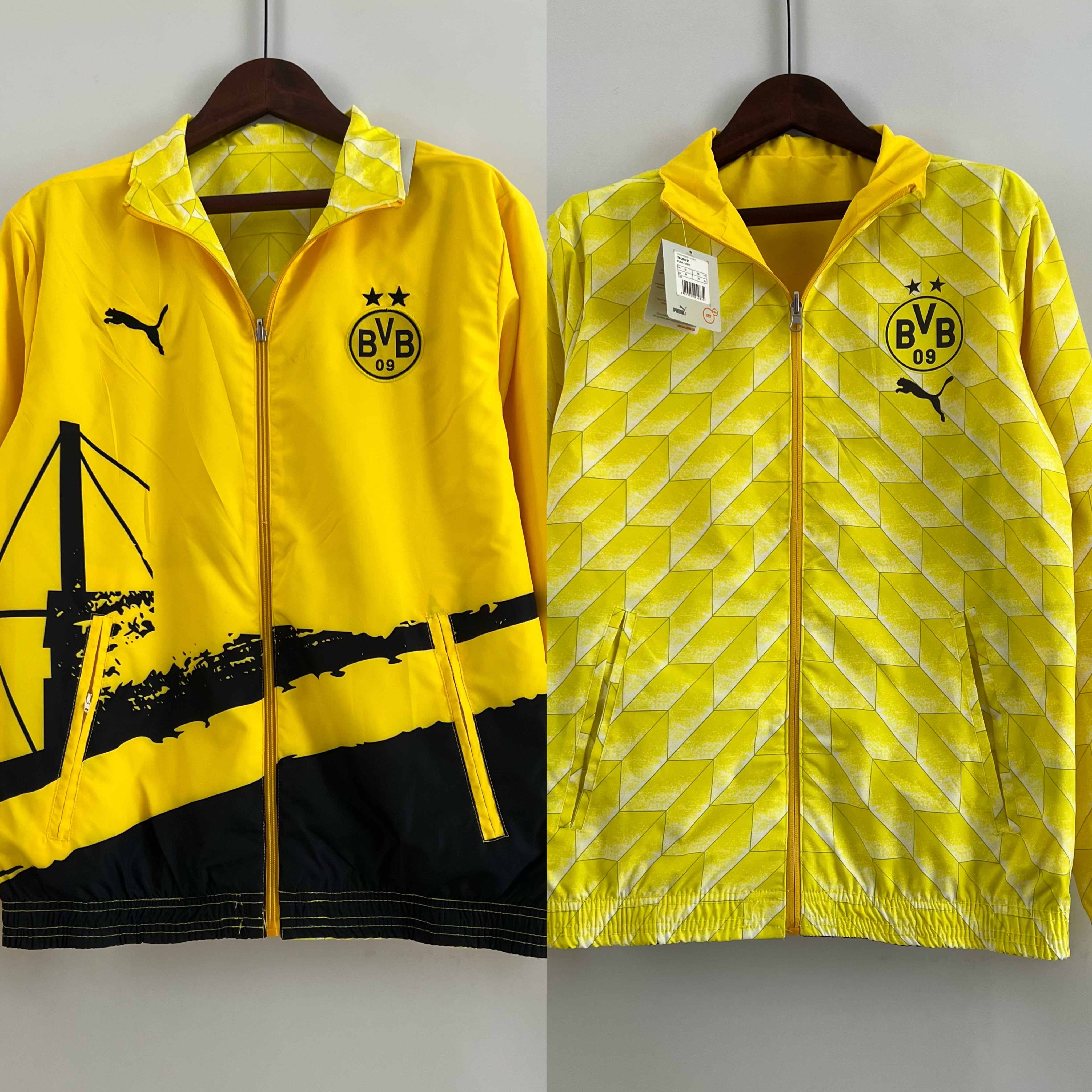 Dortmund 23-24 Double Sided Windbreaker - Yellow - SOCCERDEALSHOP