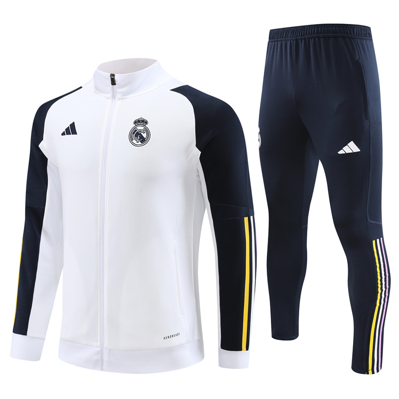 Real Madrid 23-24 Jacket Training Tracksuit - White - SOCCERDEALSHOP