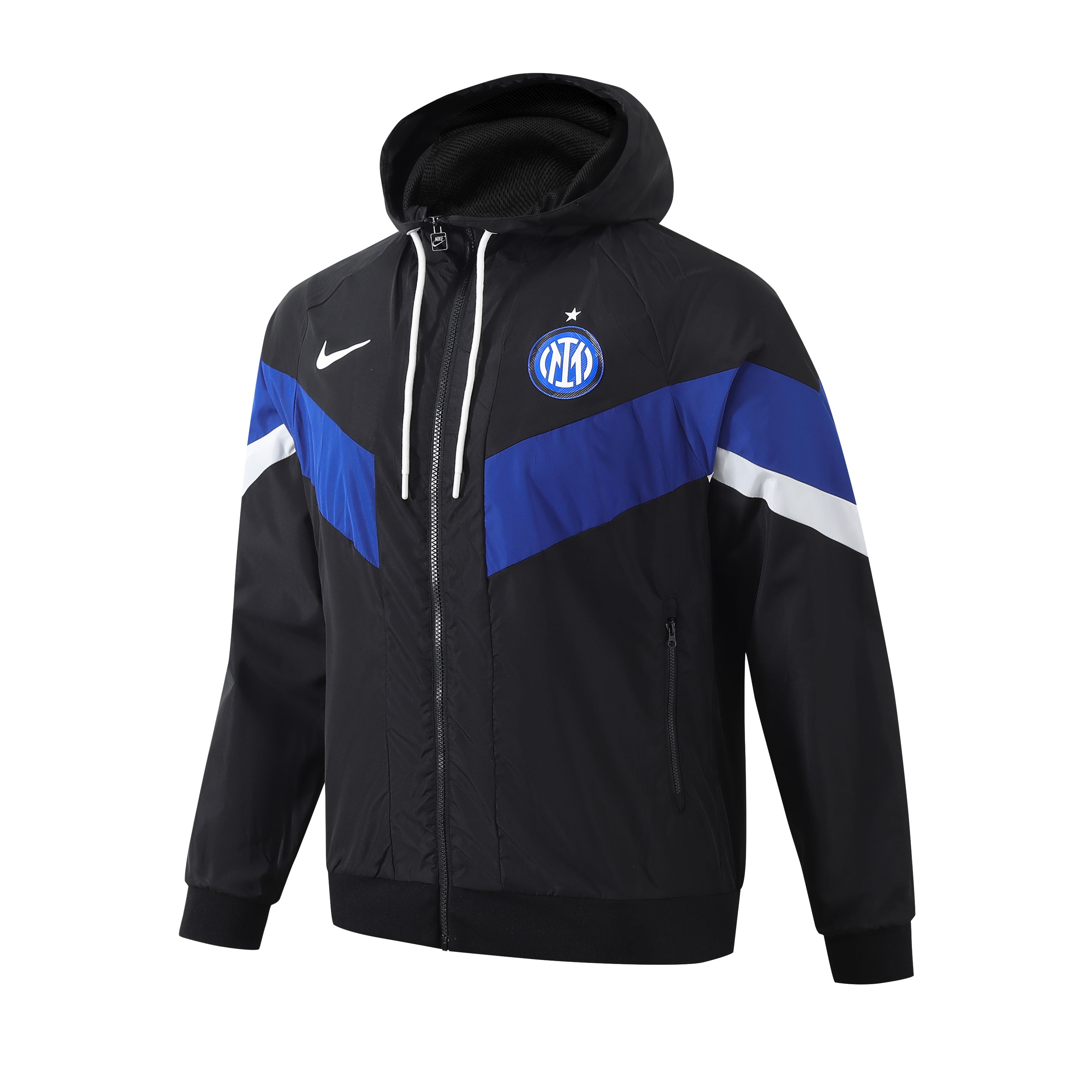 Inter Milan 24-25 Blue & Black Hooded Windbreaker - Player Version - SOCCERDEALSHOP