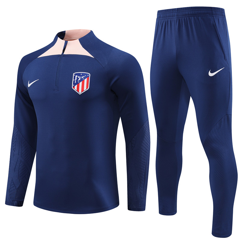 Atletico Madrid 23-24 Long Sleeve Training Set -Blue - SOCCERDEALSHOP