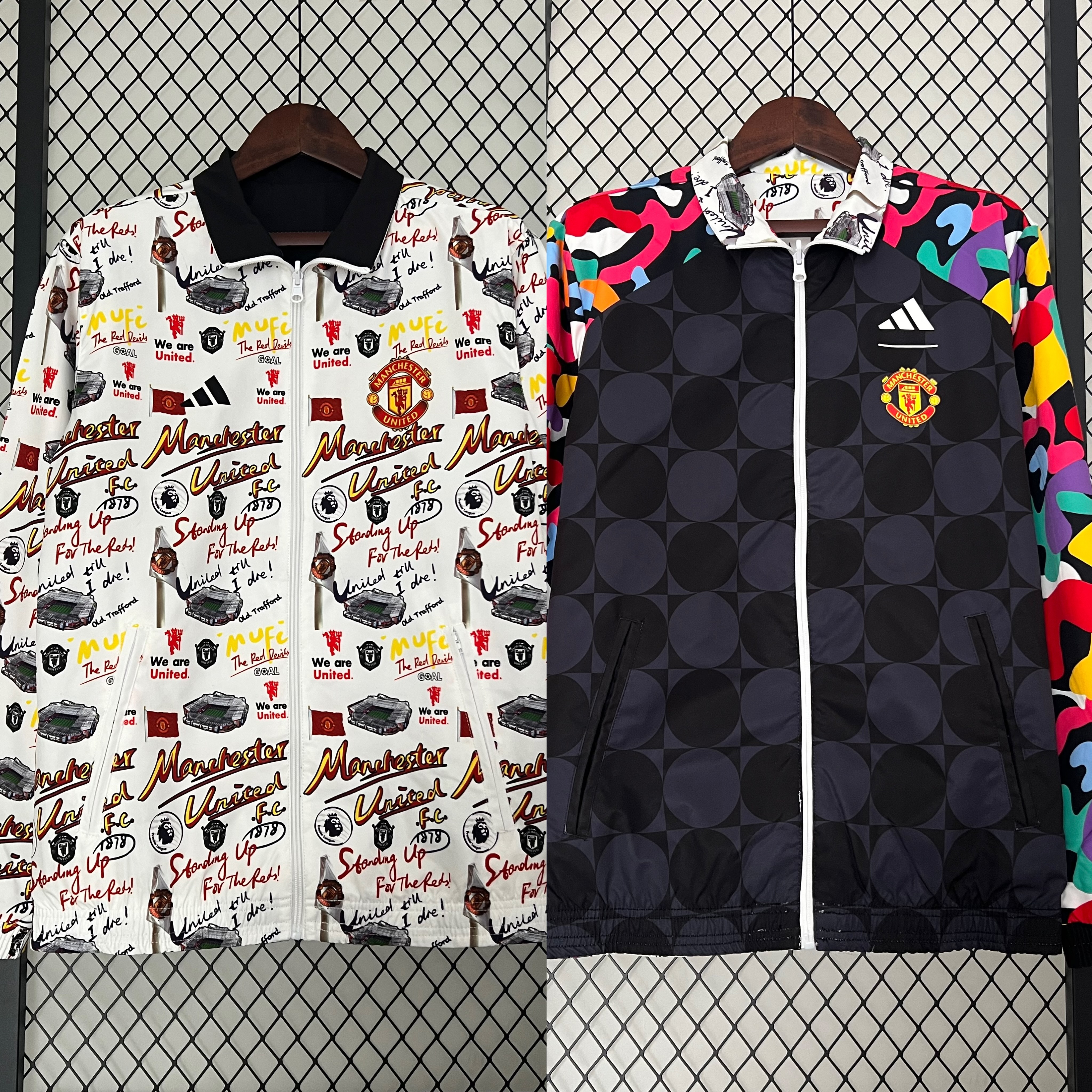Manchester United 23-24 Double Sided Windbreaker - Graffiti Style - SOCCERDEALSHOP