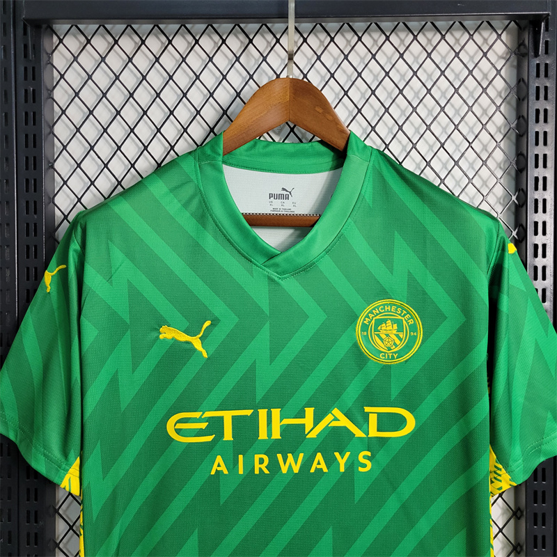 Manchester City 23-24 Green Goalkeeper Jersey - Fans Version - SOCCERDEALSHOP