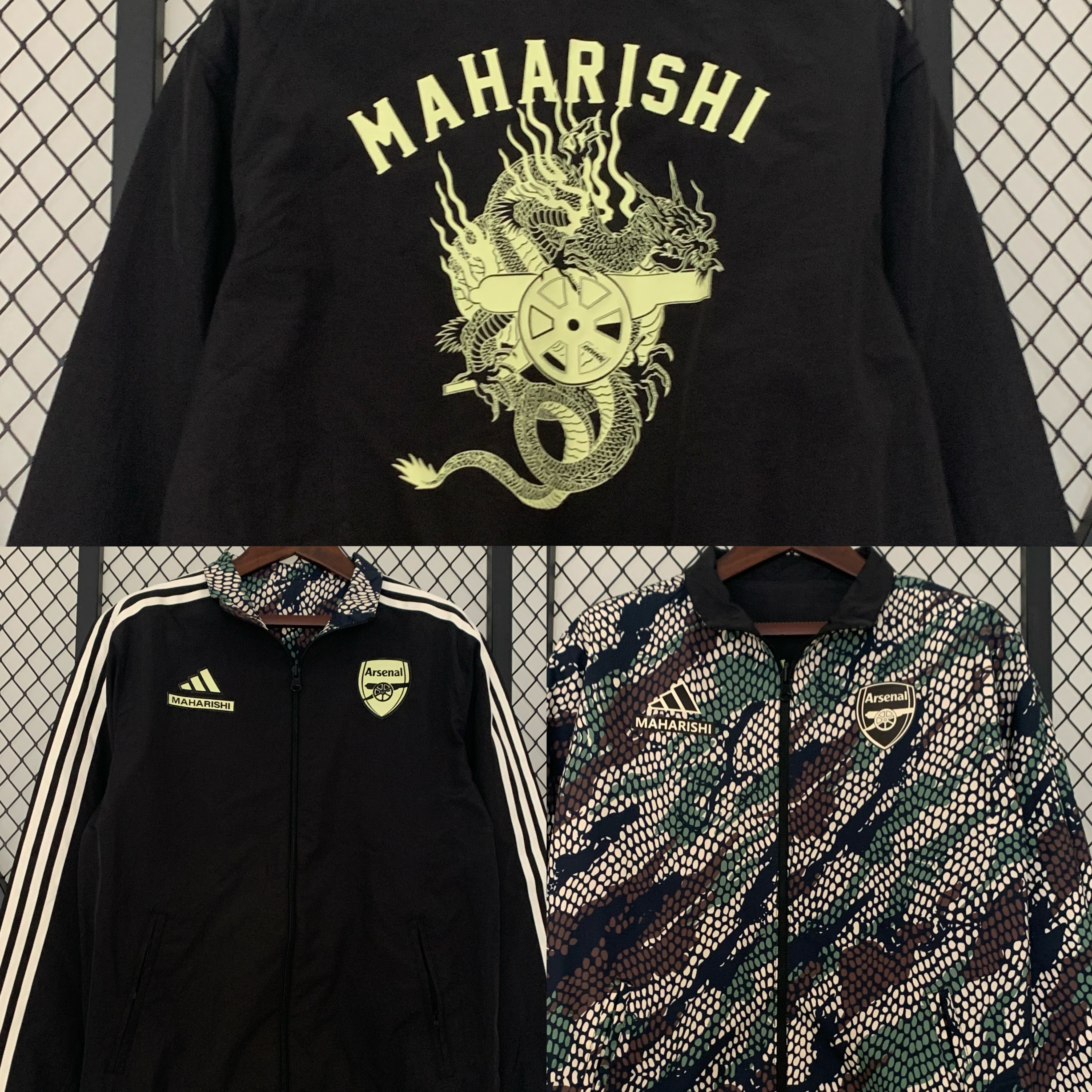 Arsenal x M.A.H.A R.I.S.H.I Limited Edition 23-24 Player Reversible Windbreaker - SOCCERDEALSHOP
