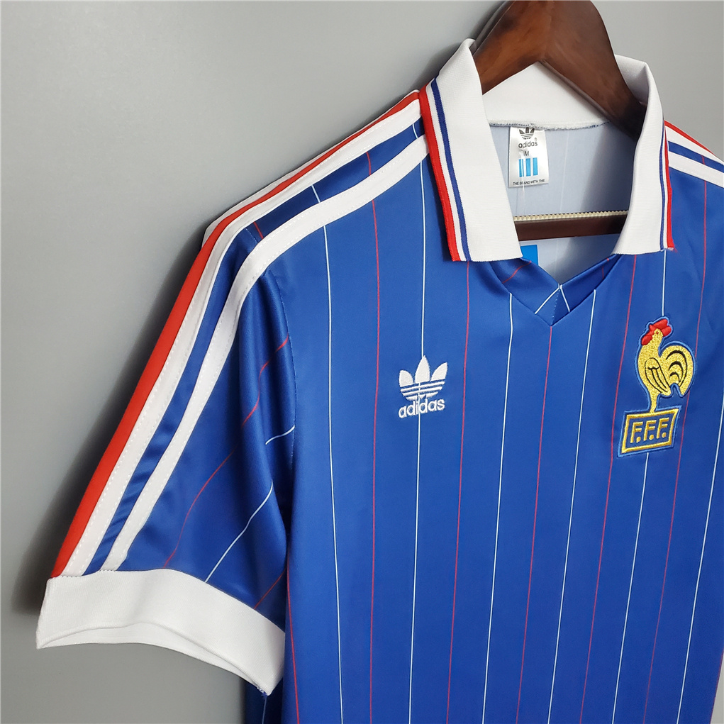 Retro France 1982 Home Stadium Jersey - SOCCERDEALSHOP
