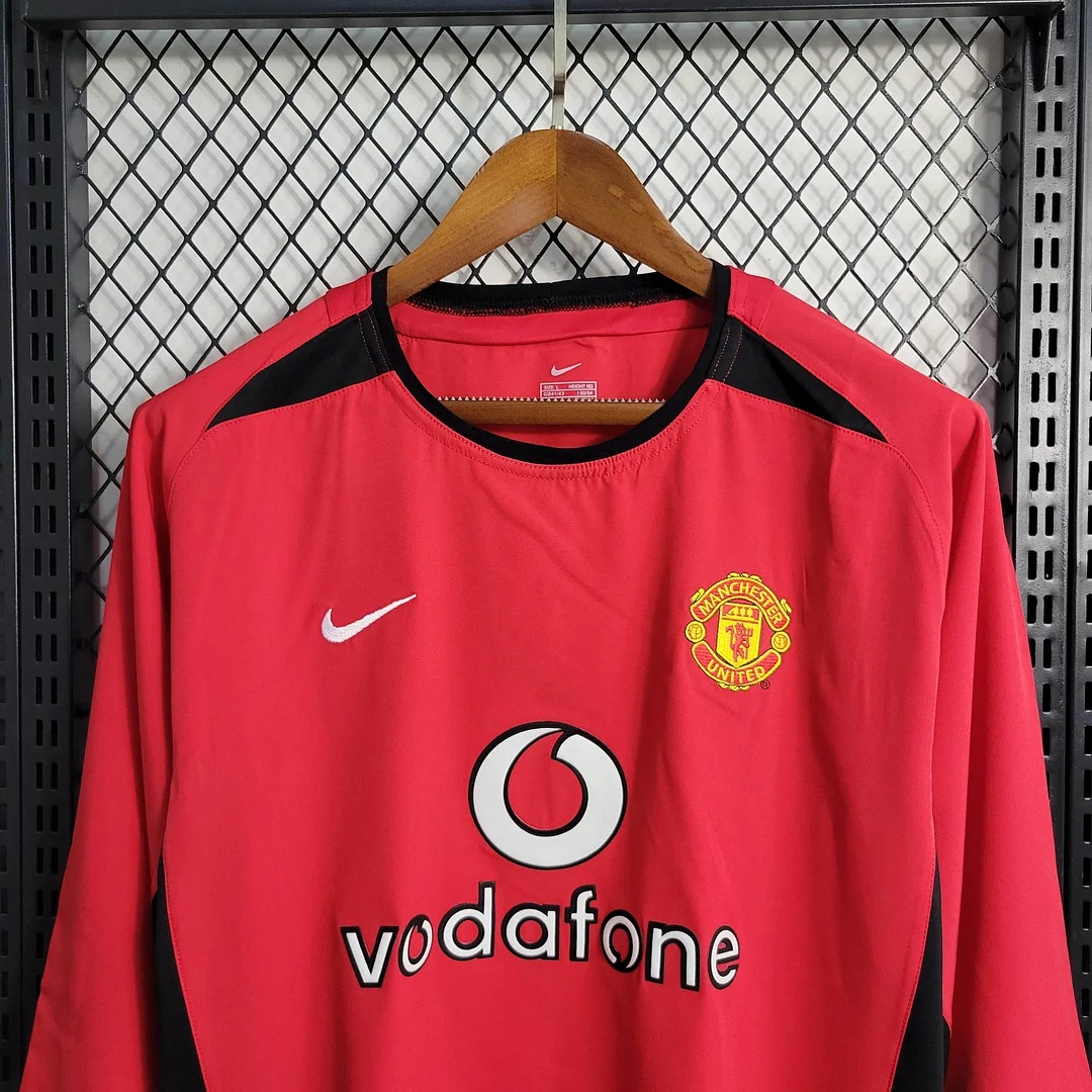 Manchester United Retro 02-04 Home Long Sleeve Jersey - SOCCERDEALSHOP