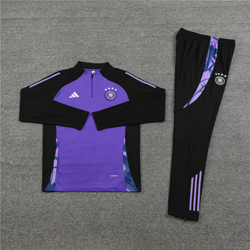 Germany 2024 Long Sleeve Training Set - Purple With Black - SOCCERDEALSHOP
