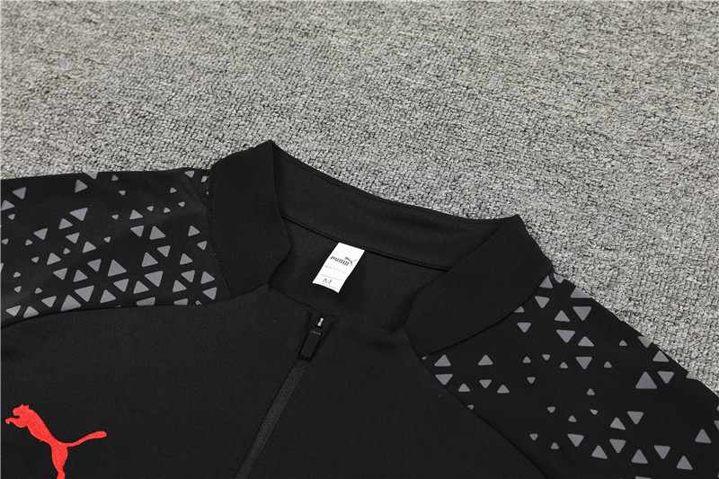 AC Milan 23-24 Long Sleeve Training Set -Black and Red - SOCCERDEALSHOP