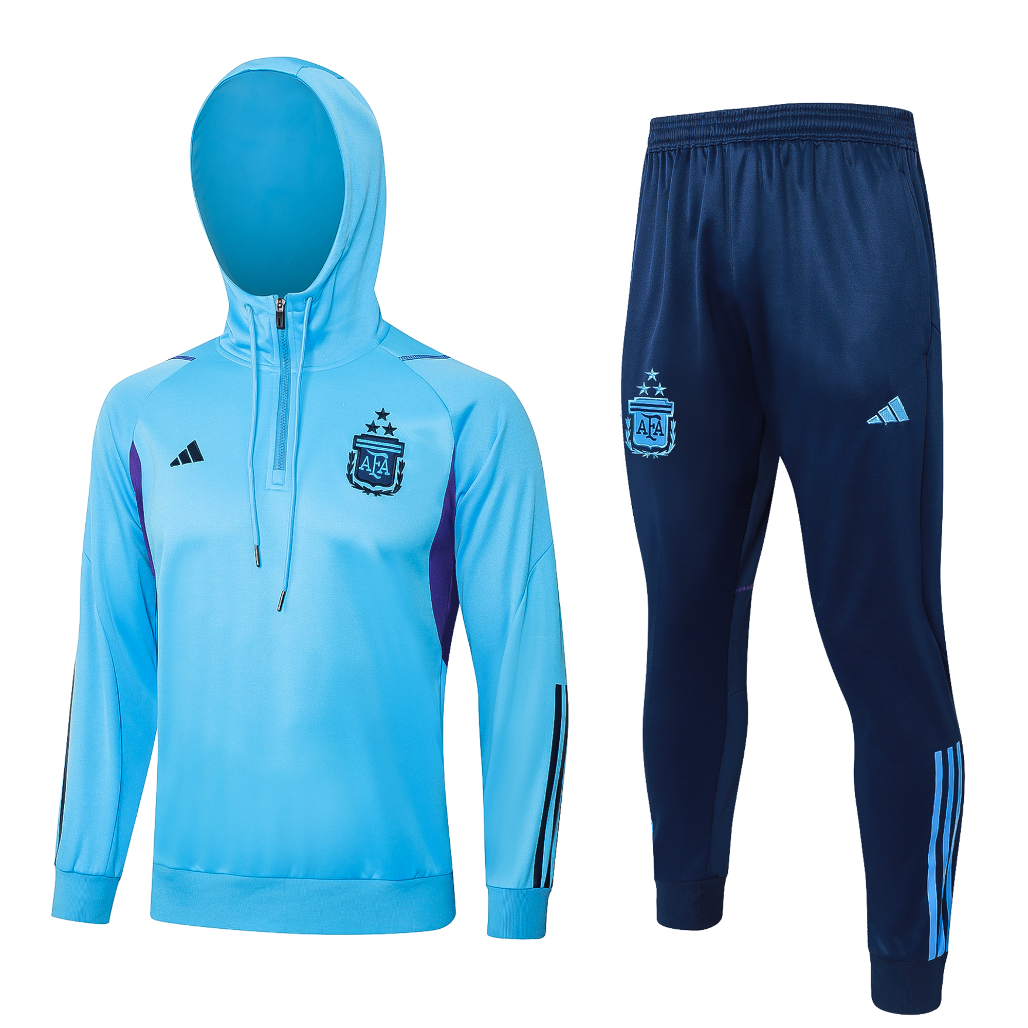 Argentine 23-24 Men's Training Hoodie + Pants - Light Blue - SOCCERDEALSHOP