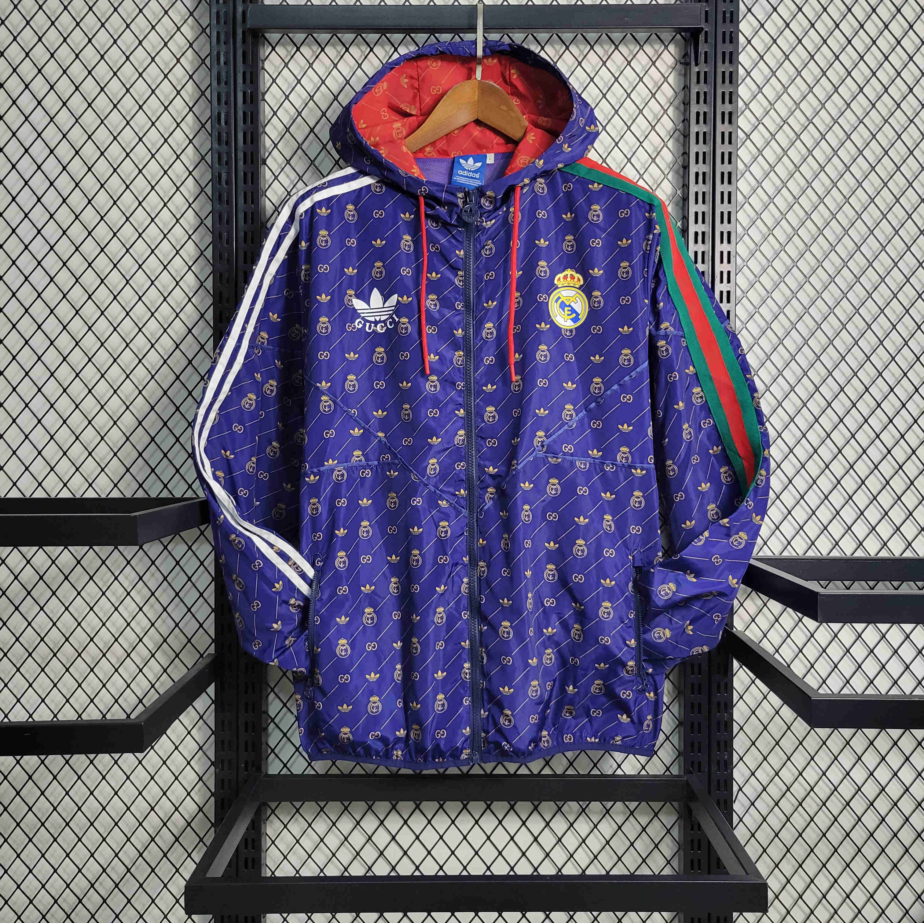 23-24 Real Madrid x GUCCI Navy Windbreaker - SOCCERDEALSHOP