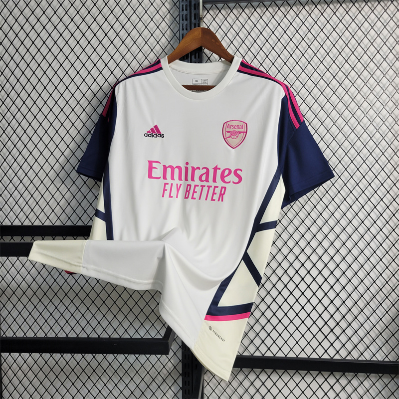 Arsenal 23/24 White Training Jersey - Fans Version - SOCCERDEALSHOP