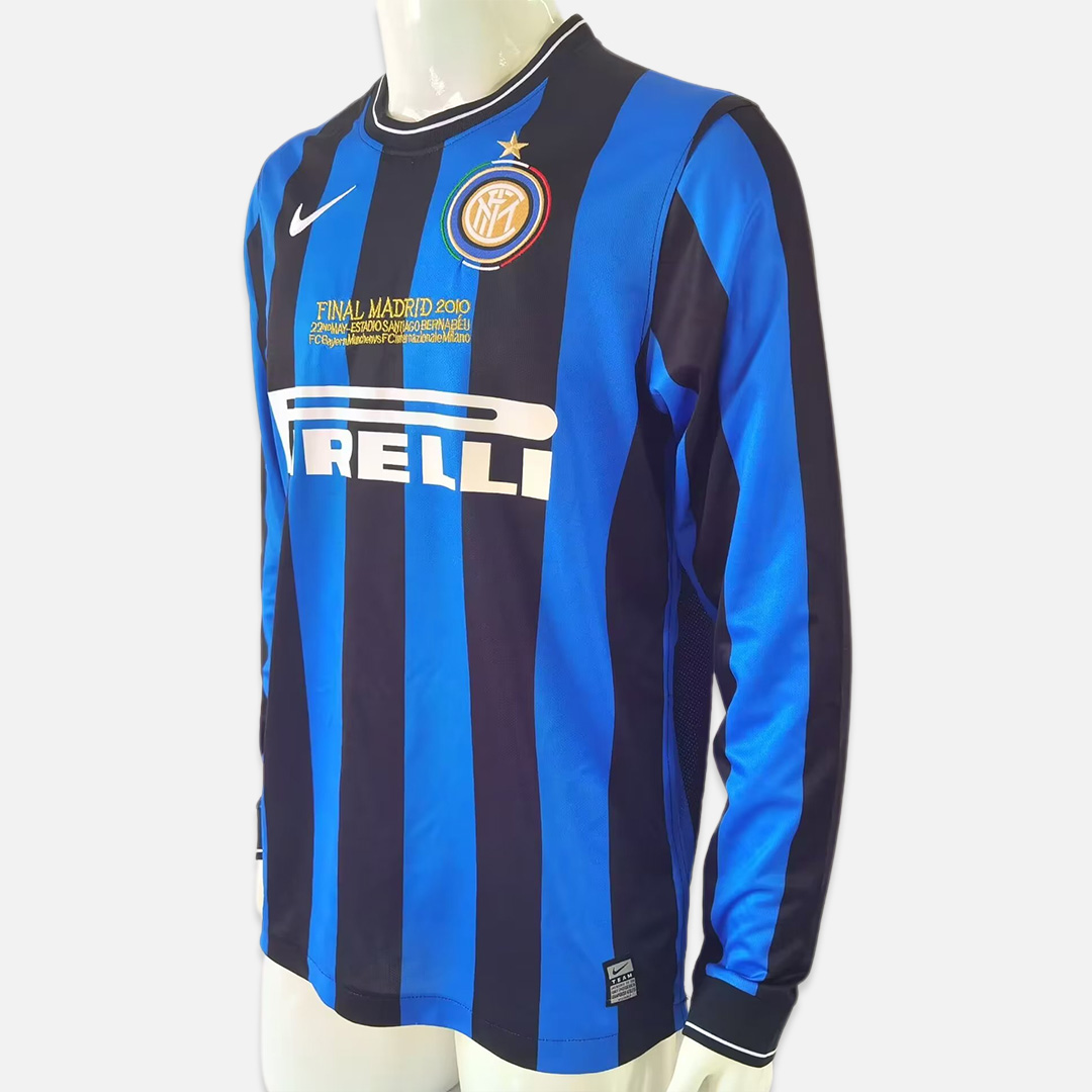 Retro Inter Milan 09-10 Home Stadium Long Sleeve Jersey - Champions League Final - SOCCERDEALSHOP
