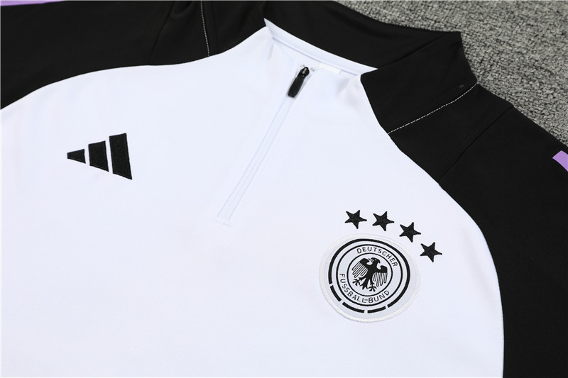 Germany 2024 Long Sleeve Training Set - White With Black - SOCCERDEALSHOP