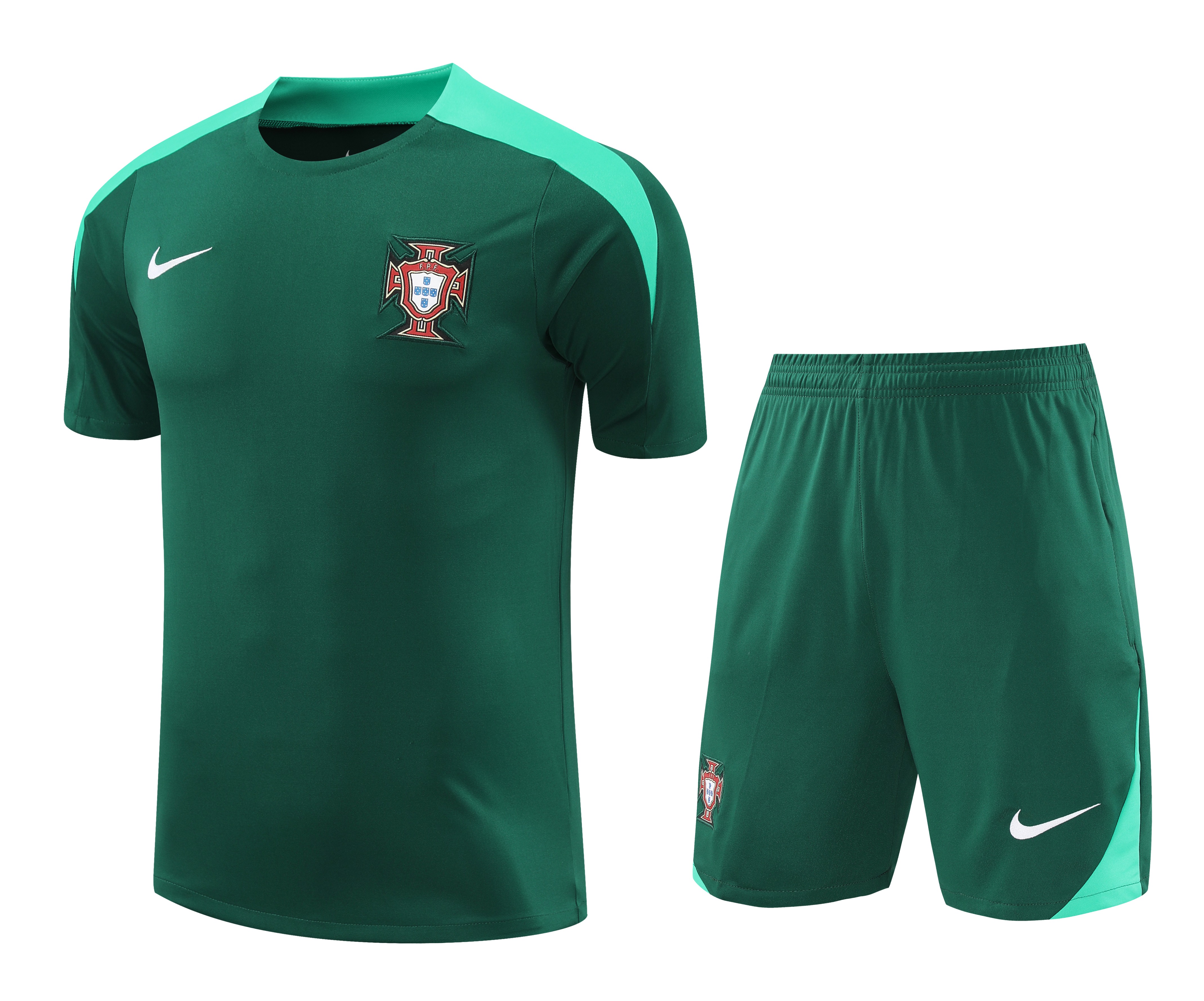 Portugal 2024 Short-Sleeve Training Set - Green - SOCCERDEALSHOP