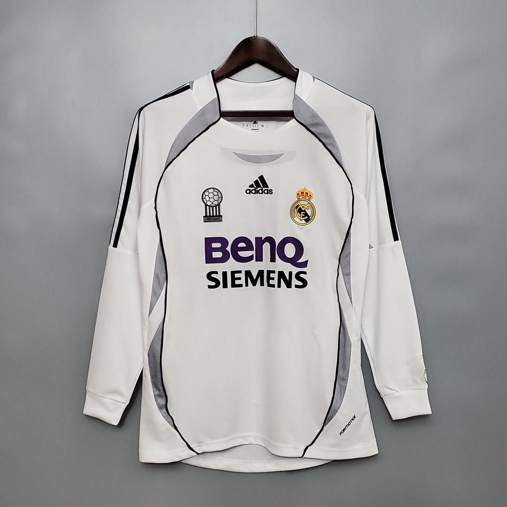 Real Madrid Retro 06-07 Home Long Sleeve Jersey - SOCCERDEALSHOP