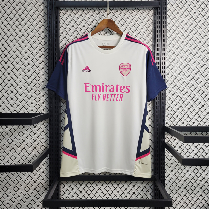 Arsenal 23/24 White Training Jersey - Fans Version - SOCCERDEALSHOP