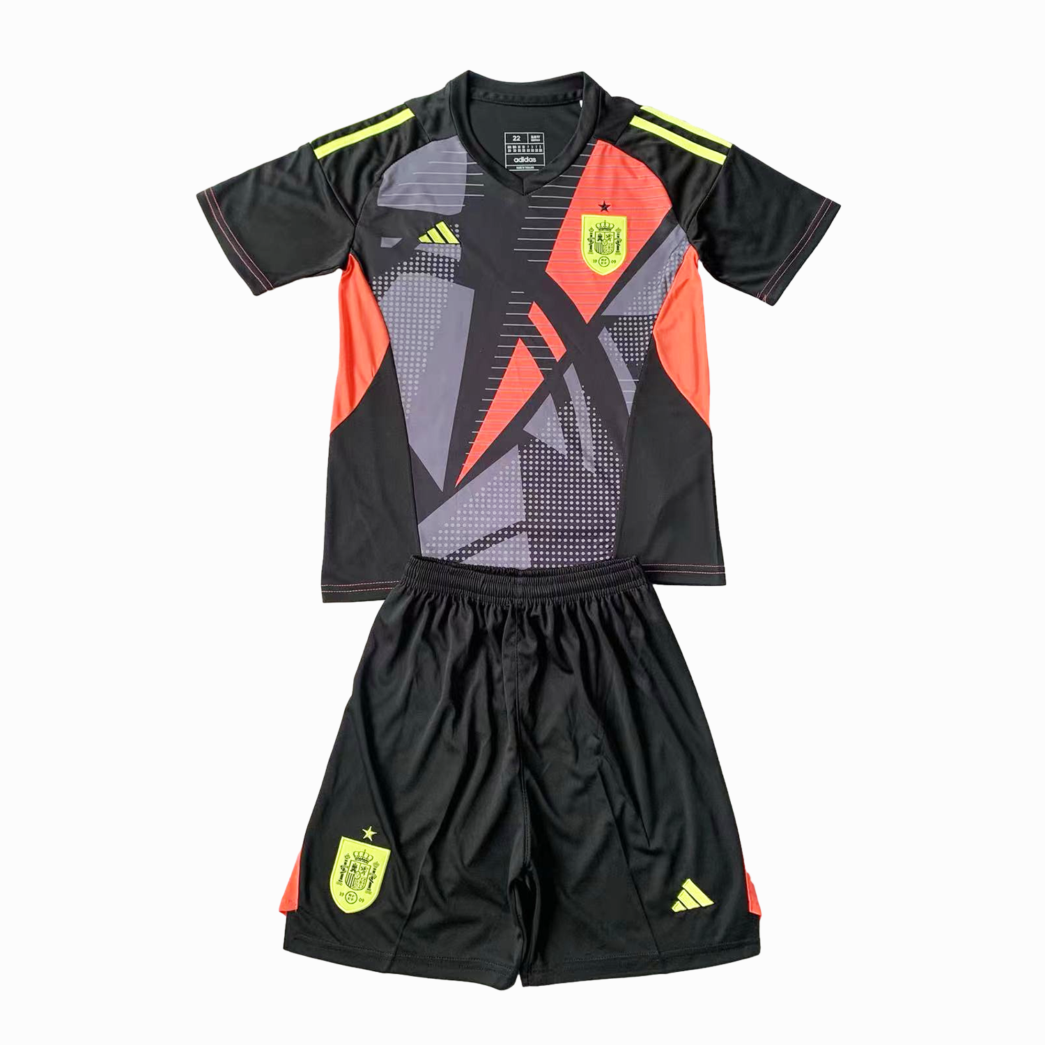 Spain 2024 Goalkeeper Kids Kit - Black - SOCCERDEALSHOP