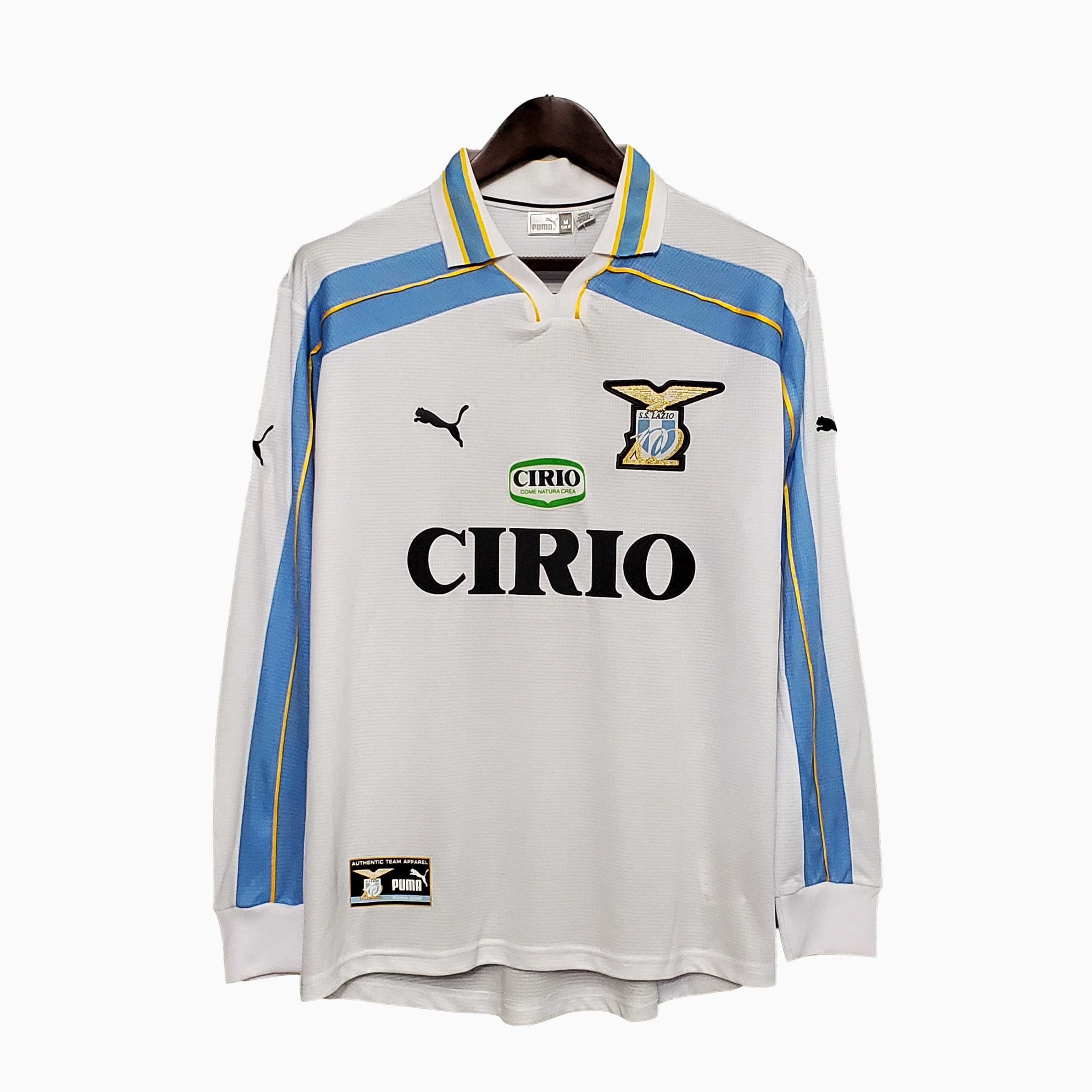 Retro Lazio 1999-00 Centenary Home Stadium Long sleeve Jersey - SOCCERDEALSHOP