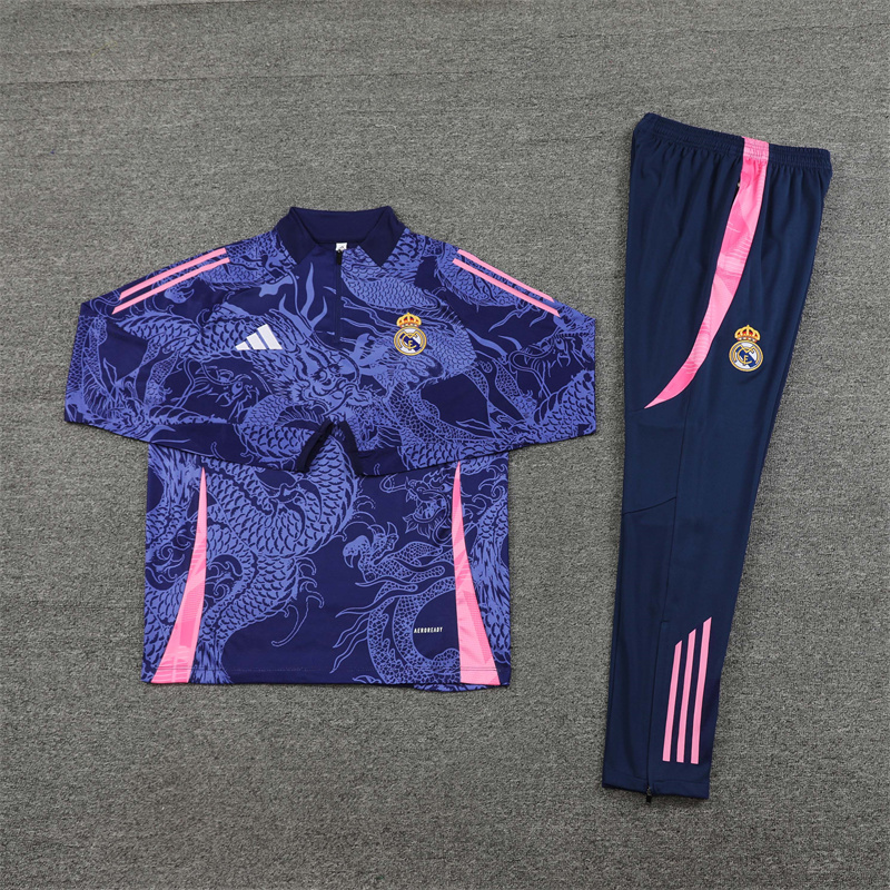 Real Madrid 24-25 Long Sleeve Training Set - Blue Dragon - SOCCERDEALSHOP