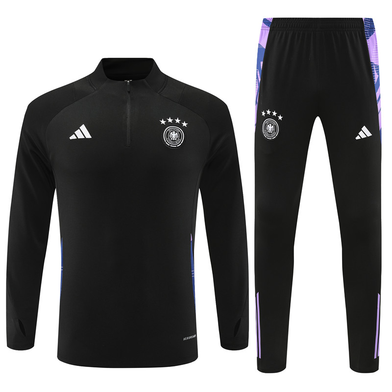 Germany 2024 Long Sleeve Training Set - Black - SOCCERDEALSHOP