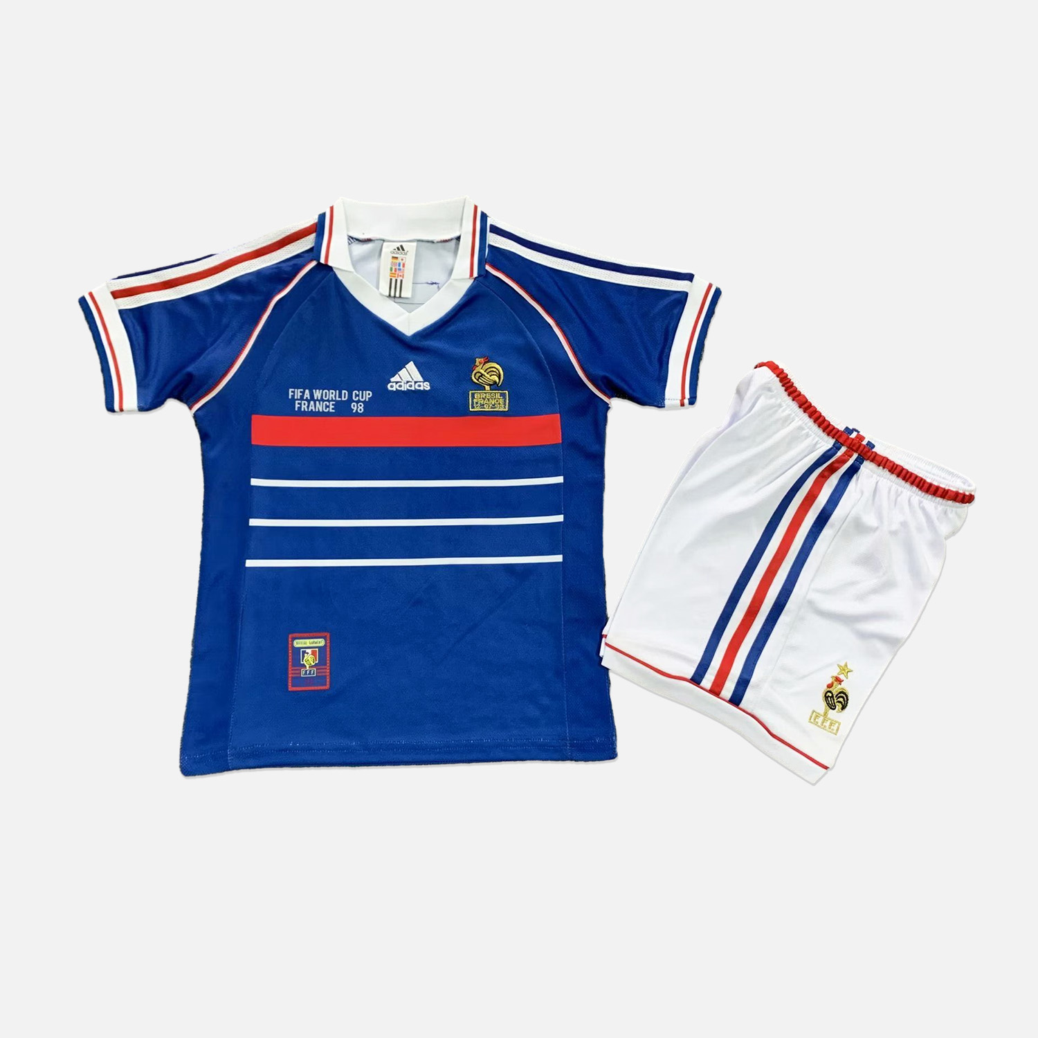 Retro France 1998 Home Stadium Kids Kit - SOCCERDEALSHOP