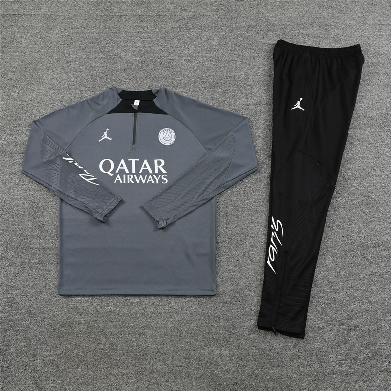Paris Saint-Germain PSG 23-24 Long Sleeve Training Set -Deep Gray - SOCCERDEALSHOP