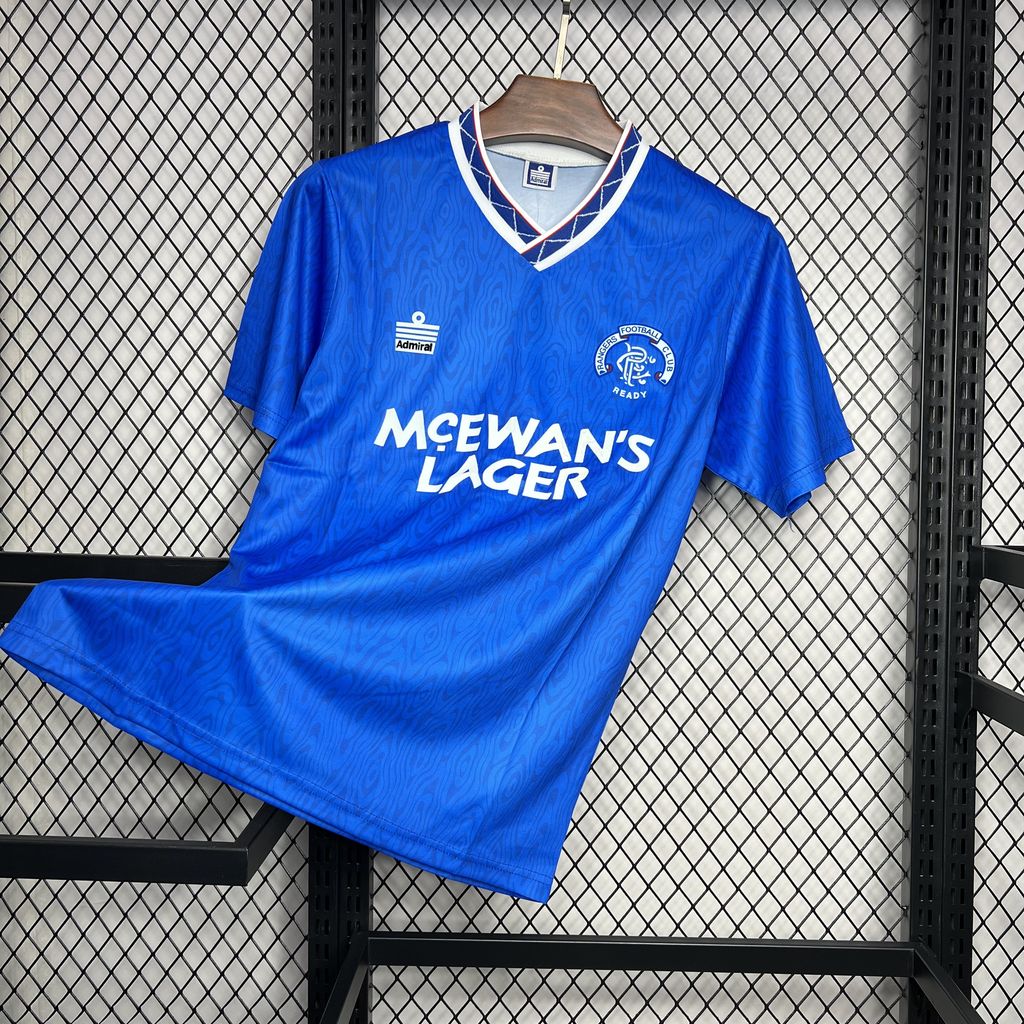Retro Glasgow Rangers 1990-92 Home Stadium Jersey - SOCCERDEALSHOP