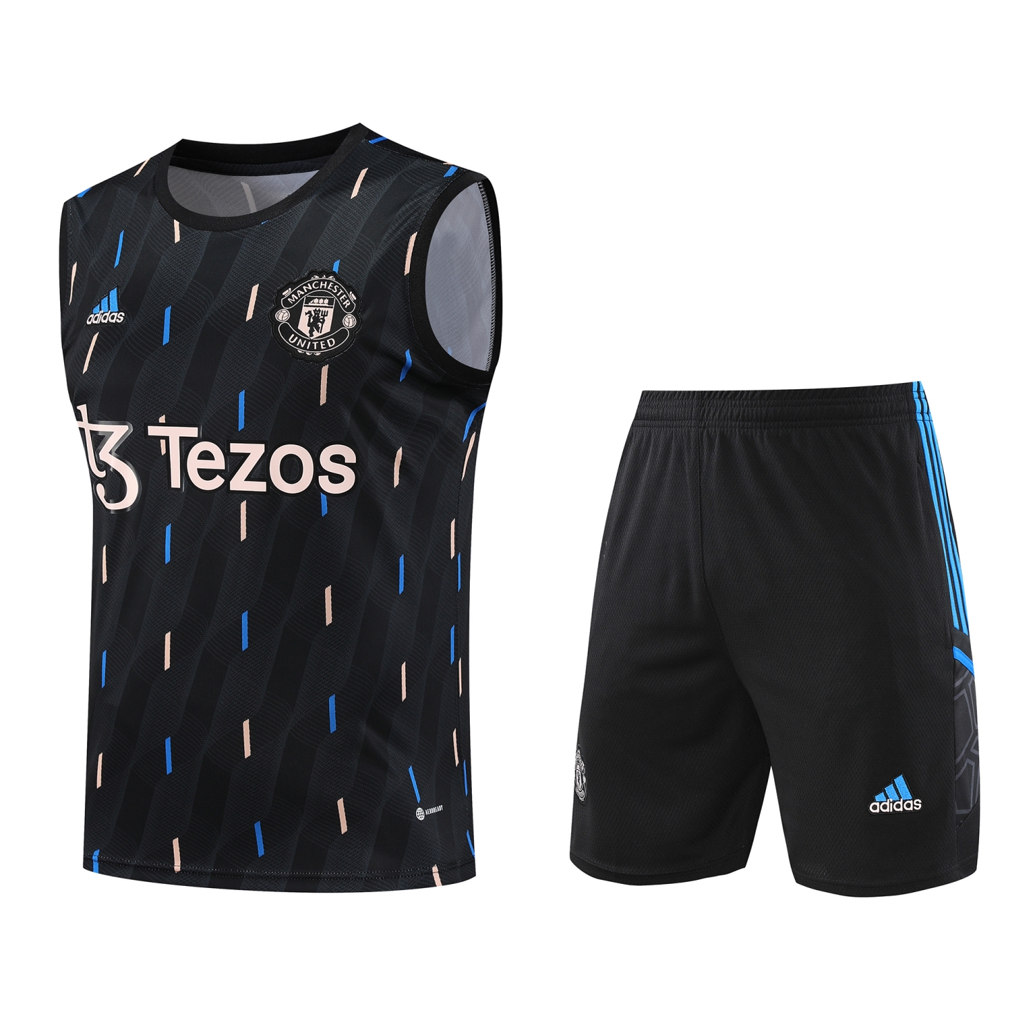 Manchester United 23-24 Vest Training Set Black Line - SOCCERDEALSHOP