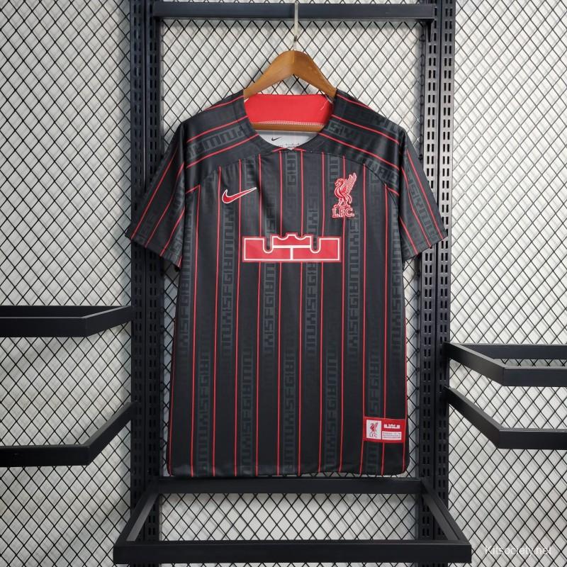 23-24 Liverpool x LeBron James Black Jersey - Fans Version - SOCCERDEALSHOP