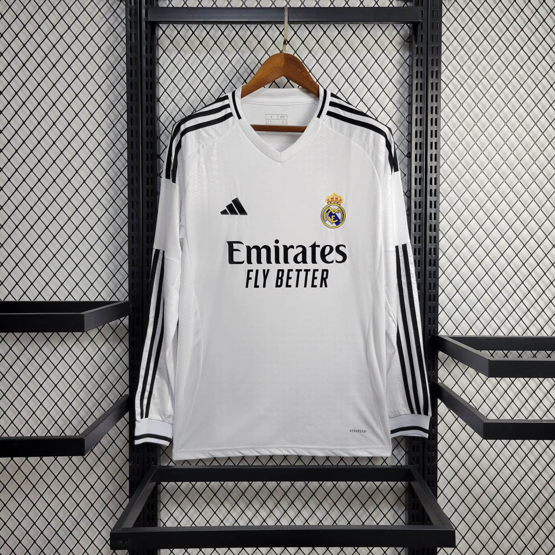 Real Madrid 24-25 Home Long Sleeve Jersey - Fans Version - SOCCERDEALSHOP