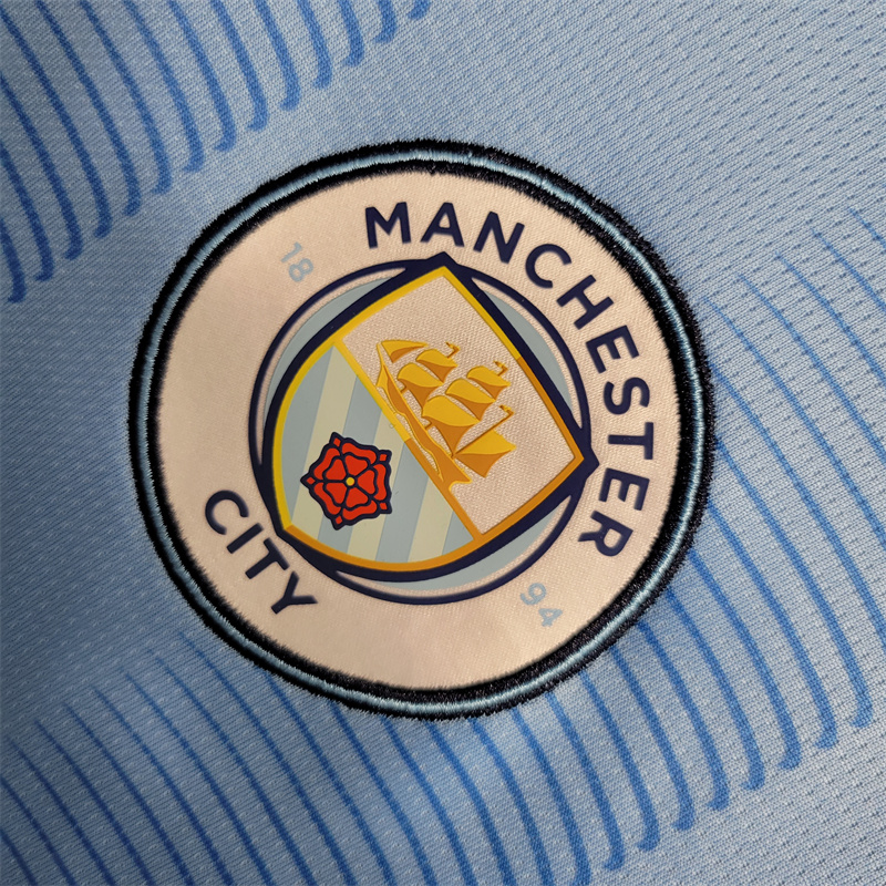 Manchester City 23-24 Home Long Sleeve Jersey - Fans Version - SOCCERDEALSHOP