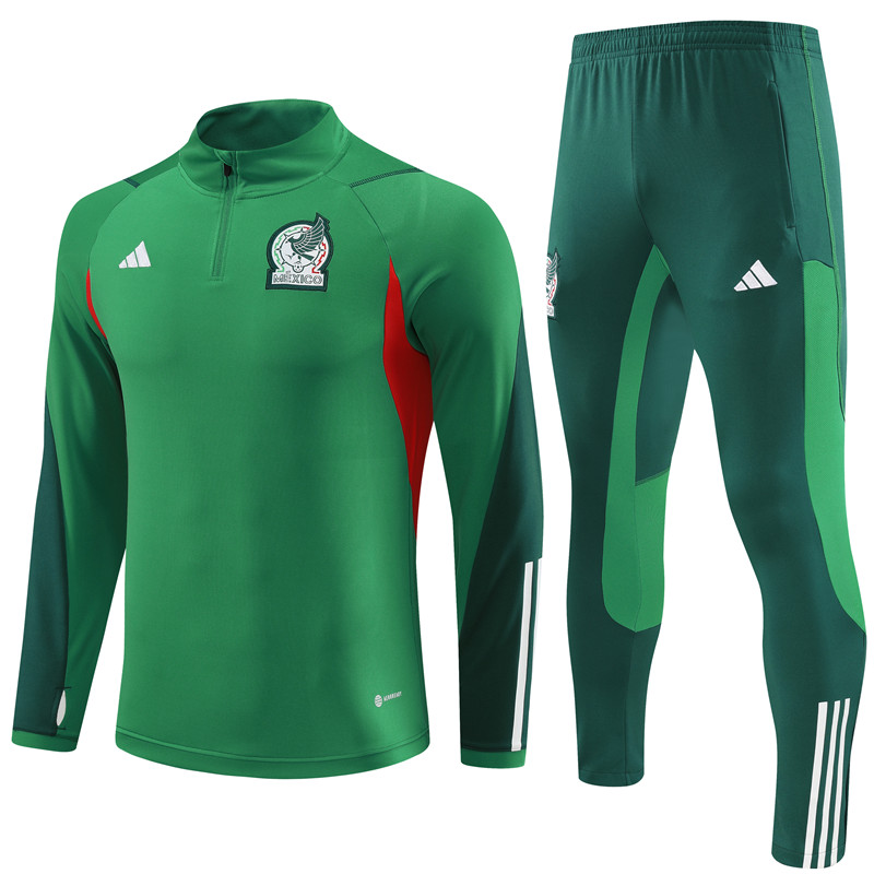 Mexico 23-24 Kids Long Sleeve Training Set Green - SOCCERDEALSHOP