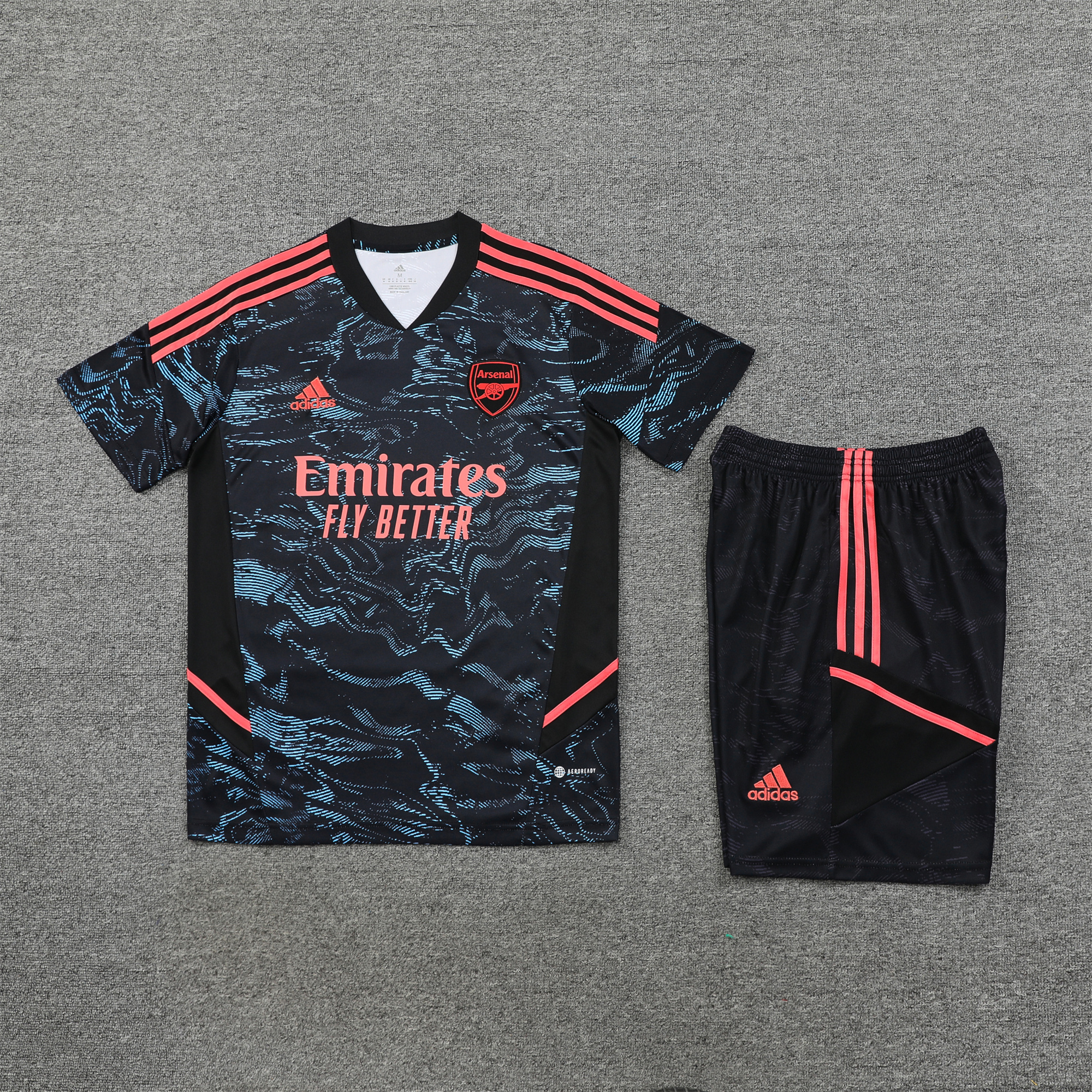 Arsenal 23-24 Short-Sleeve Training Set - Blue & Orange - SOCCERDEALSHOP