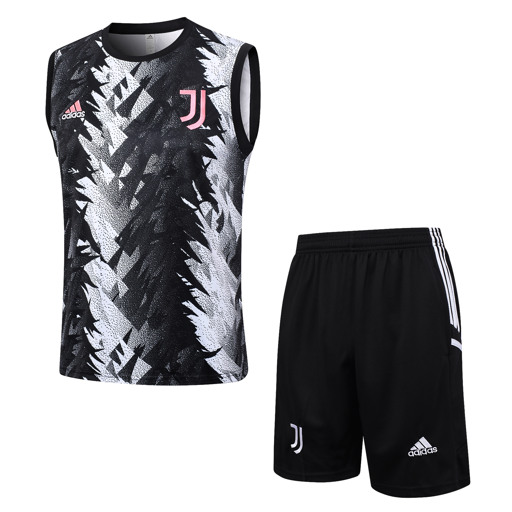 23-24 Juventus Black Training Vest Suit - SOCCERDEALSHOP