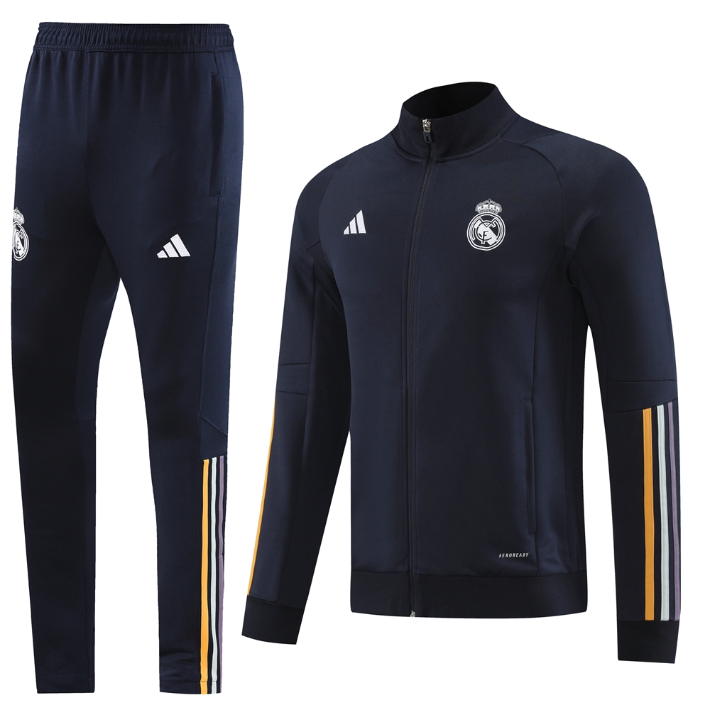 Real Madrid 23-24 Jacket Training Tracksuit - Black - SOCCERDEALSHOP