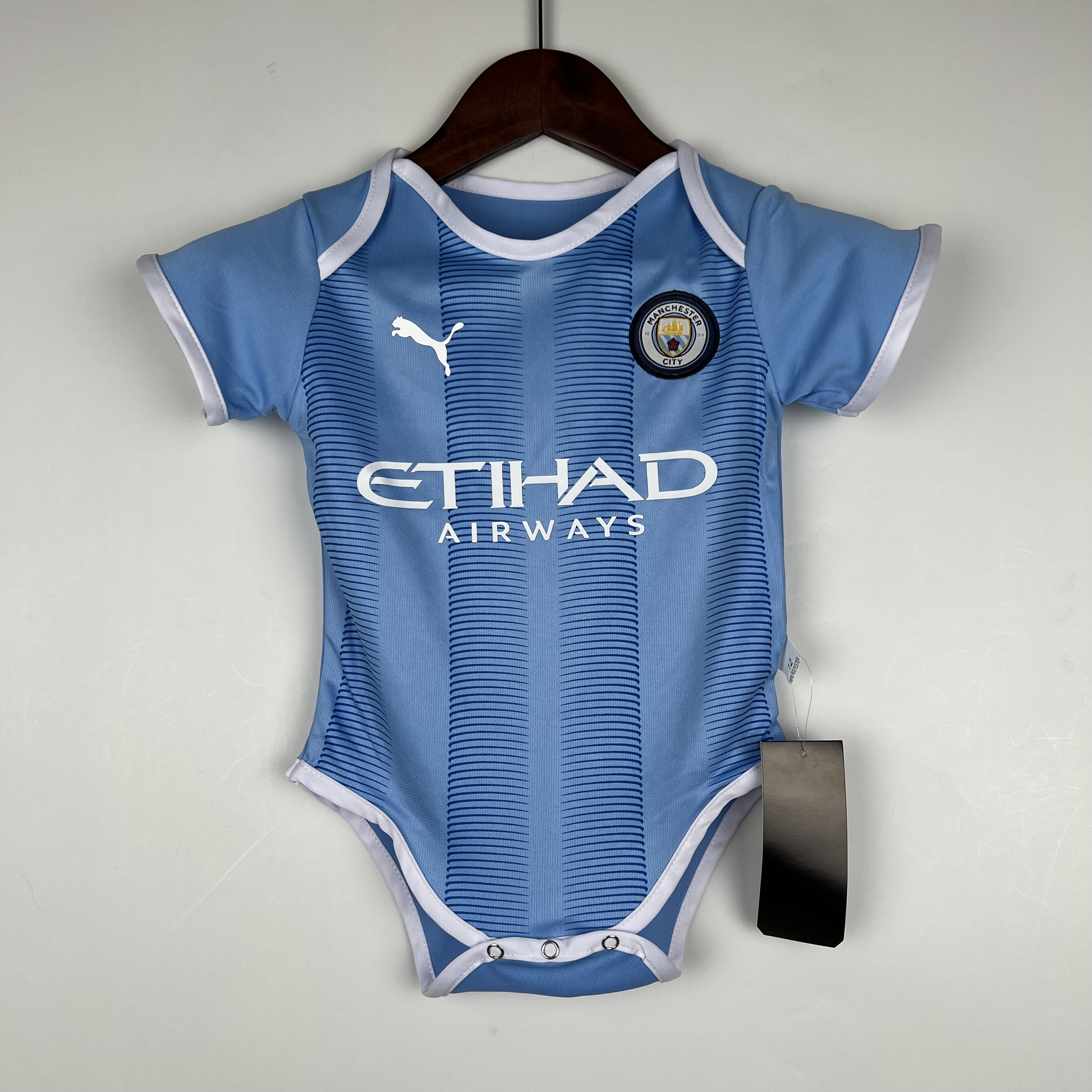 Manchester City 23-24 Home Stadium Baby Crawling Suit - SOCCERDEALSHOP
