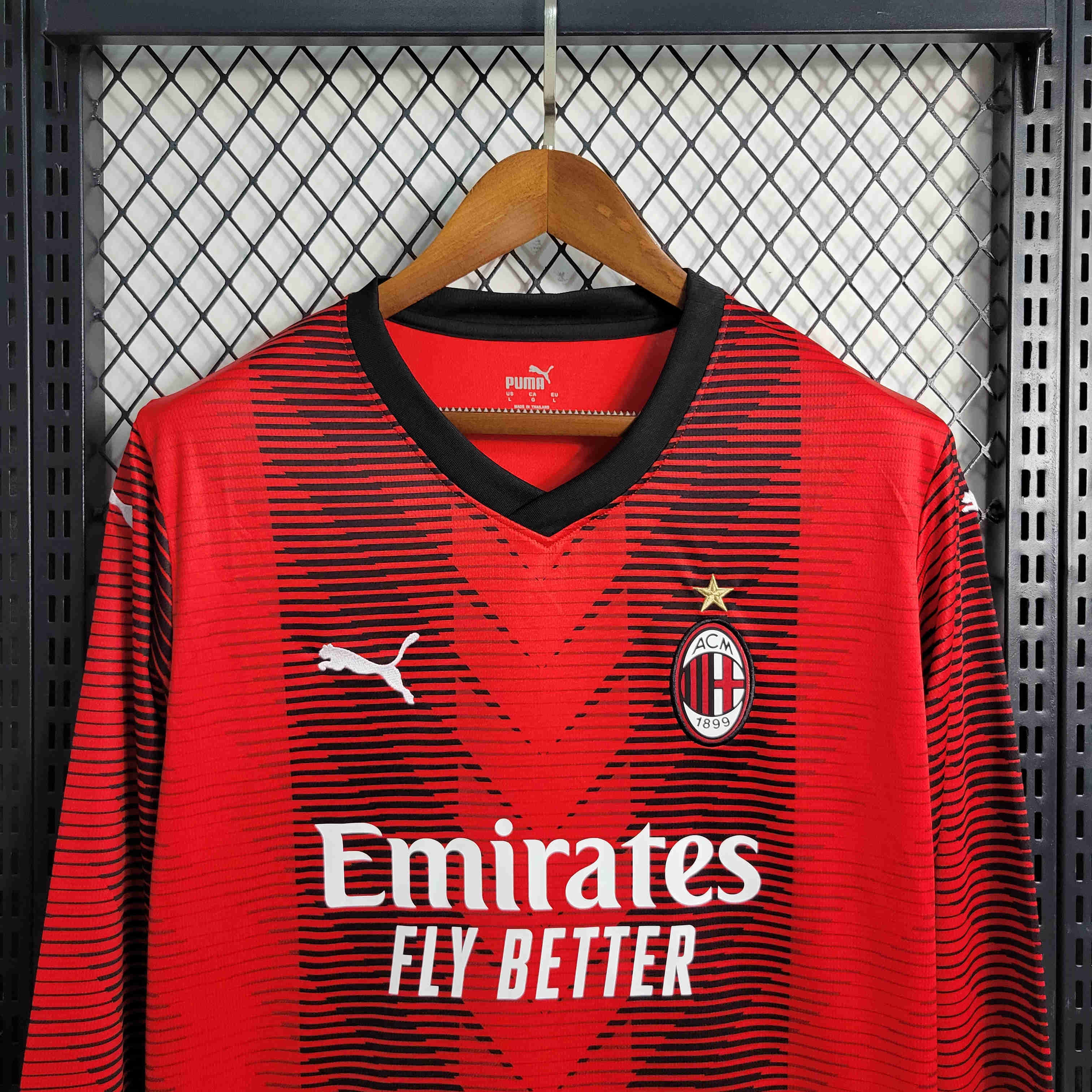 23/24 AC Milan Home Long Sleeve Jersey - Fans Version - SOCCERDEALSHOP
