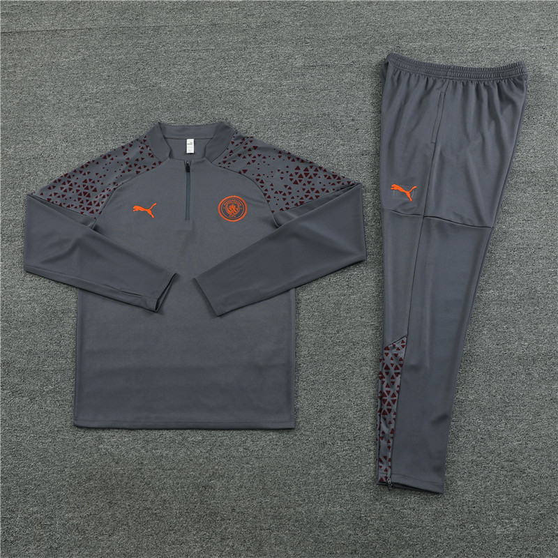 Manchester City 23-24 Long Sleeve Training Set -Dark Grey - SOCCERDEALSHOP
