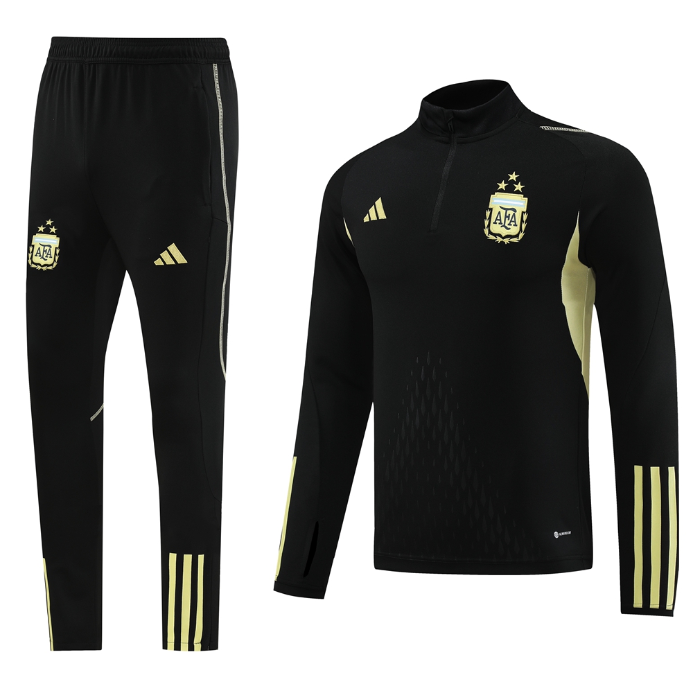 Argentina 23-24 Long Sleeve Training Set - Black - SOCCERDEALSHOP