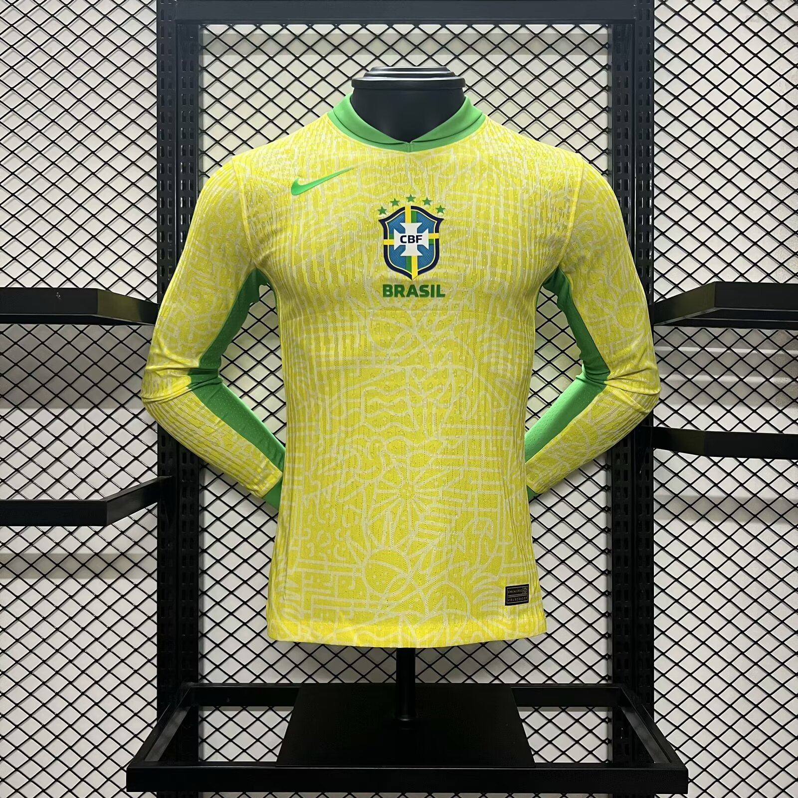 Brazil 2024 Home Long Sleeve Stadium Jersey - Player Version - SOCCERDEALSHOP