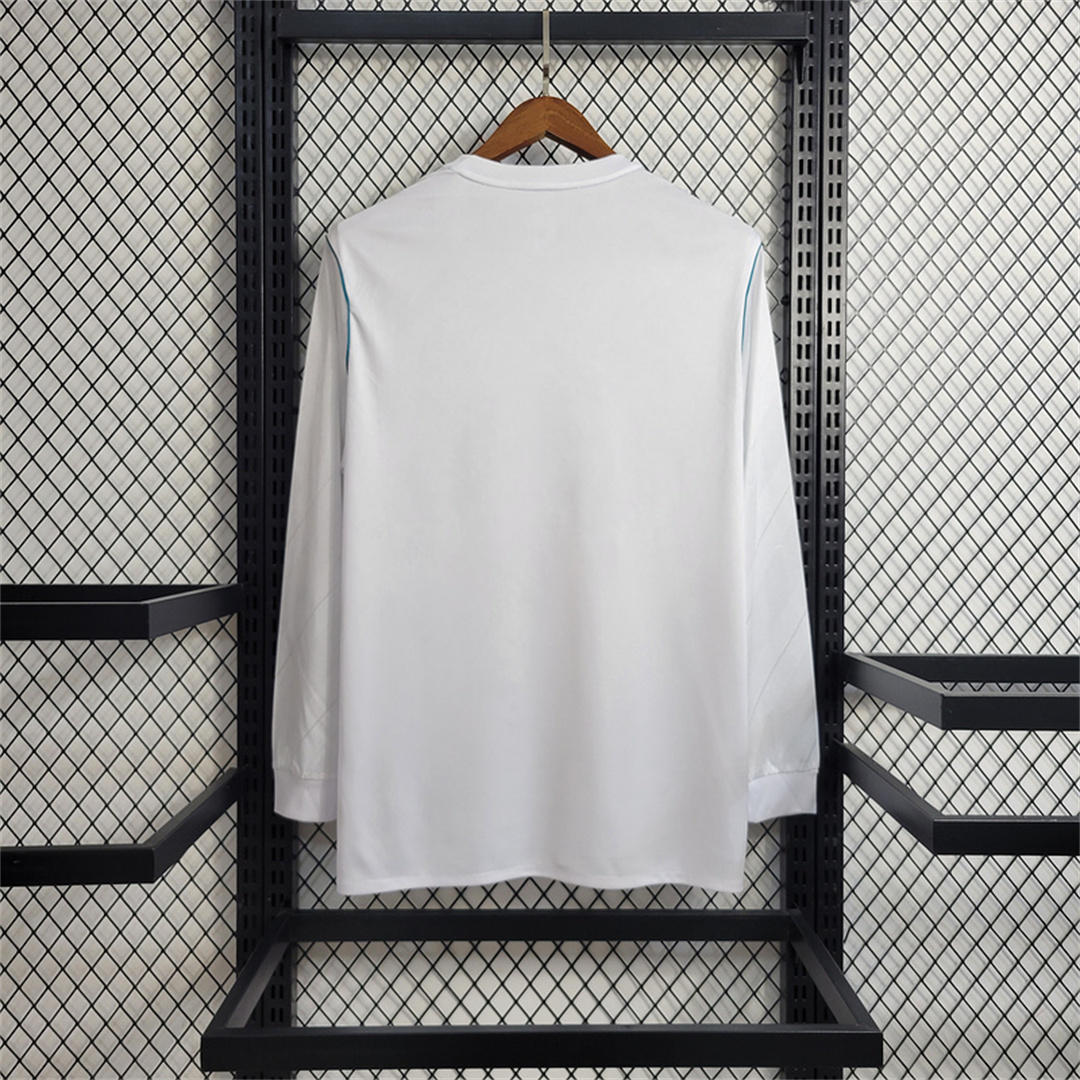 Retro Real Madrid 17-18 Home Long Sleeve Jersey - with Champions League Final Final - SOCCERDEALSHOP