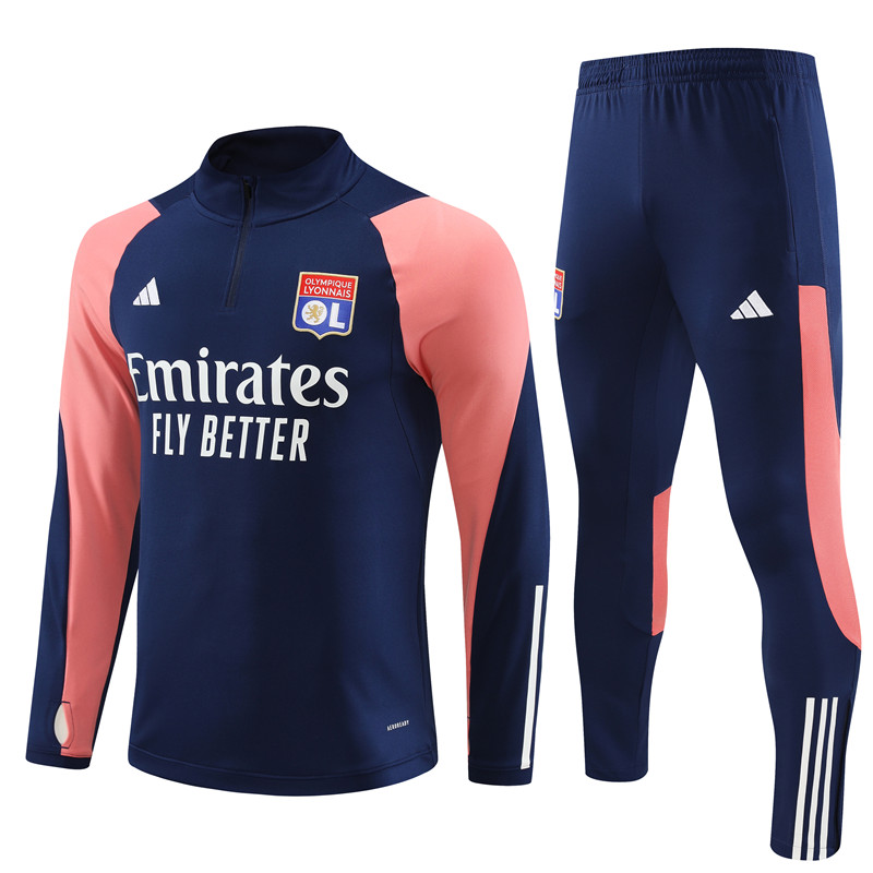 Lyon 23-24 Kids Long Sleeve Training Set Royal Blue - SOCCERDEALSHOP
