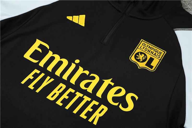 Lyon 23-24 Long Sleeve Training Set -Black - SOCCERDEALSHOP