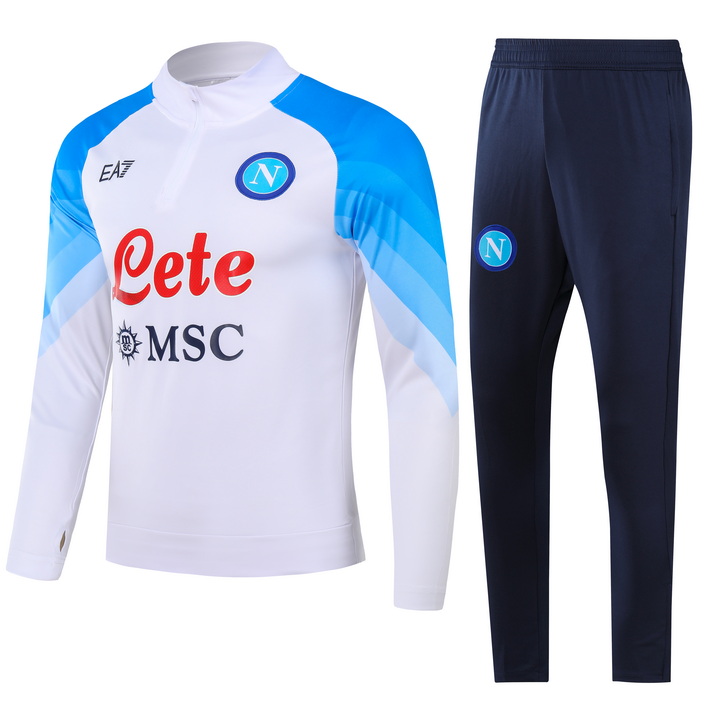 Napoli 23-24 Kids Long Sleeve Training Set White - SOCCERDEALSHOP