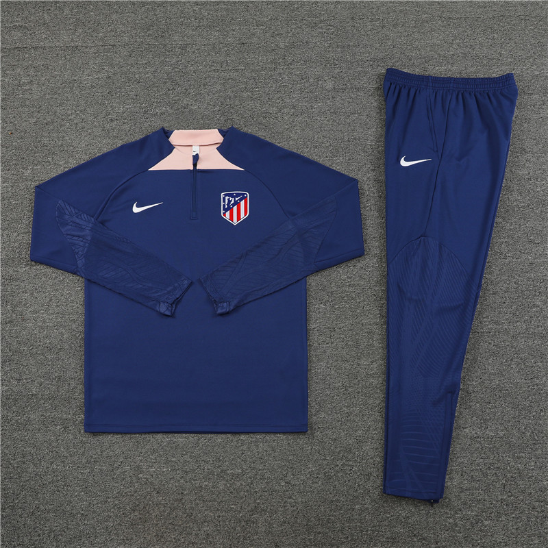 Atletico Madrid 23-24 Long Sleeve Training Set -Blue - SOCCERDEALSHOP