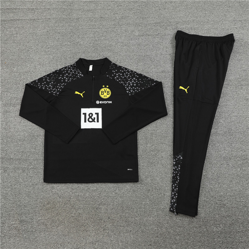 Dortmund 23-24 Long Sleeve Training Set -Black - SOCCERDEALSHOP