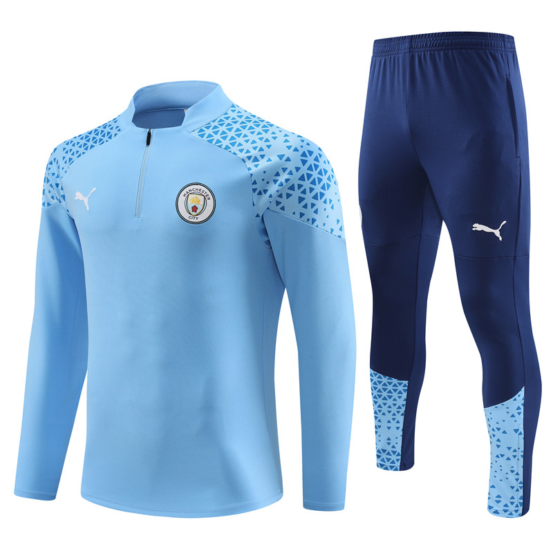 Manchester City 23-24 Long Sleeve Training Set -Light Blue - SOCCERDEALSHOP