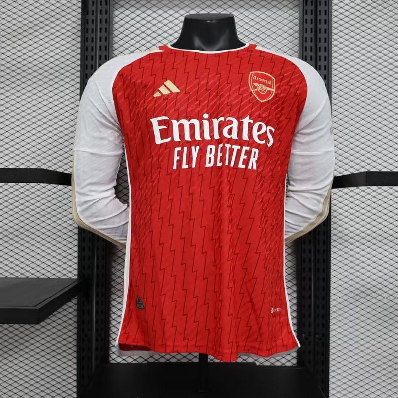 Arsenal 23-24 Home Long Sleeve Jersey - Player Version - SOCCERDEALSHOP